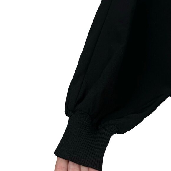 St. John Lightweight Bomber‎ Jacket Gold Tone Zip Black Sz P Yellow Label - riri - Picture 4 of 9